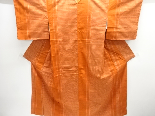 JAPANESE KIMONO / UNUSED / TSUMUGI / WOVEN GRID